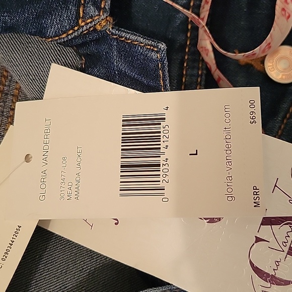 NWT Gloria Vanderbilt women's Jean jacket size large - Picture 10 of 10